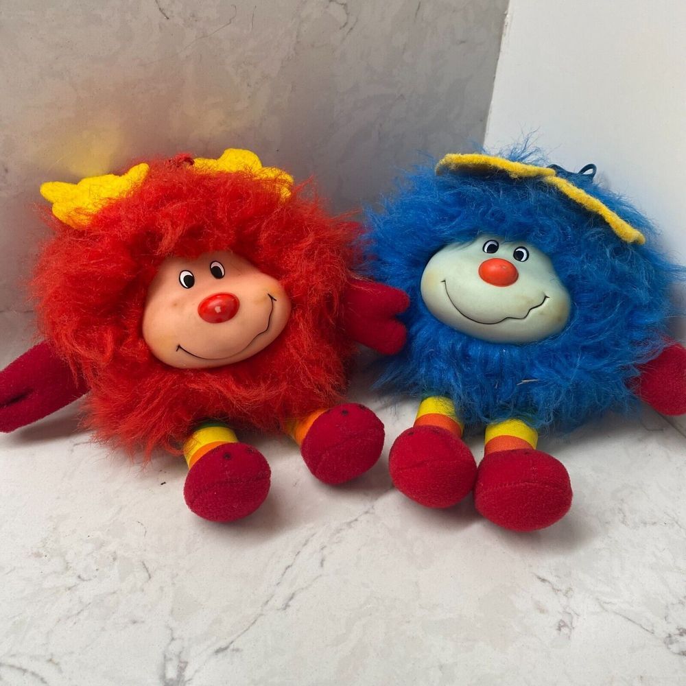 Vintage Graphics Int'l Blue & Red Rainbow Brite Champ Sprite Plush Toy Set of 2